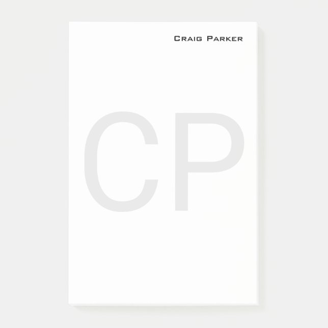 Bloco De Notas Monograma Profissional Moderno Mínimo (Frente)