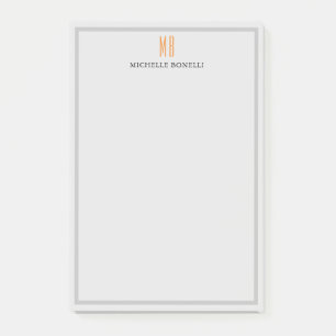 Bloco De Notas Monograma Profissional Simples Simples