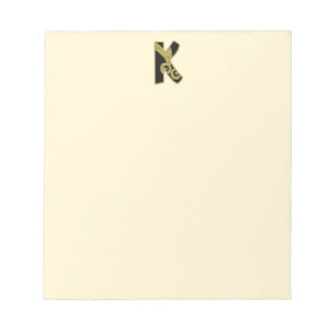Bloco De Notas monograma retro - K