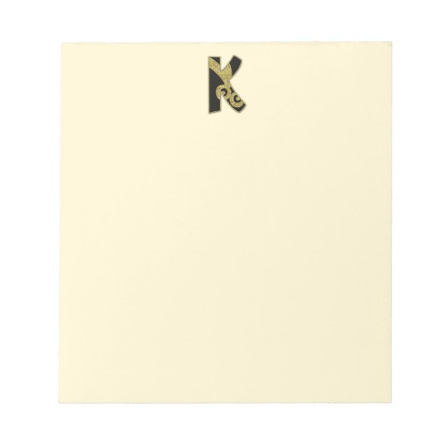 Bloco De Notas monograma retrô - K (Frente)