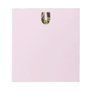 Bloco De Notas monograma retro - U