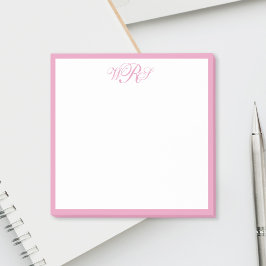Bloco De Notas Monograma Rosa Clássico