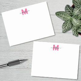 Bloco De Notas Monograma Rosa Quente