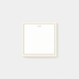 Bloco De Notas Monograma Simples Creme e Preto