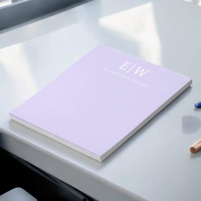 Bloco De Notas Monograma Simples Profissional Elegante Minimalist (Criador carregado)