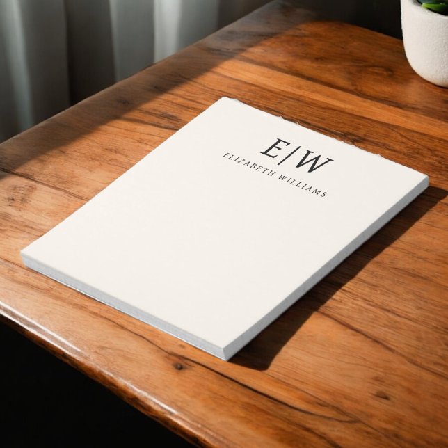 Bloco De Notas Monograma simples profissional neutro (Criador carregado)