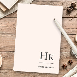 Bloco De Notas Monograma Simples Quadrado Quadrado Quadrado Rosa 