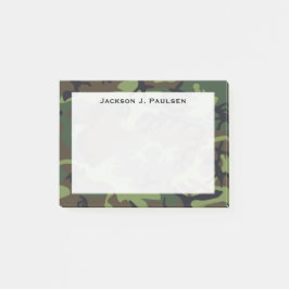 Bloco De Notas Monograma verde, castanho, camuflagem preta