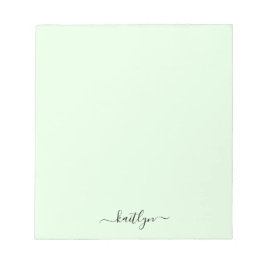 Bloco De Notas Monograma Verde Feminino Moderno Personalizado