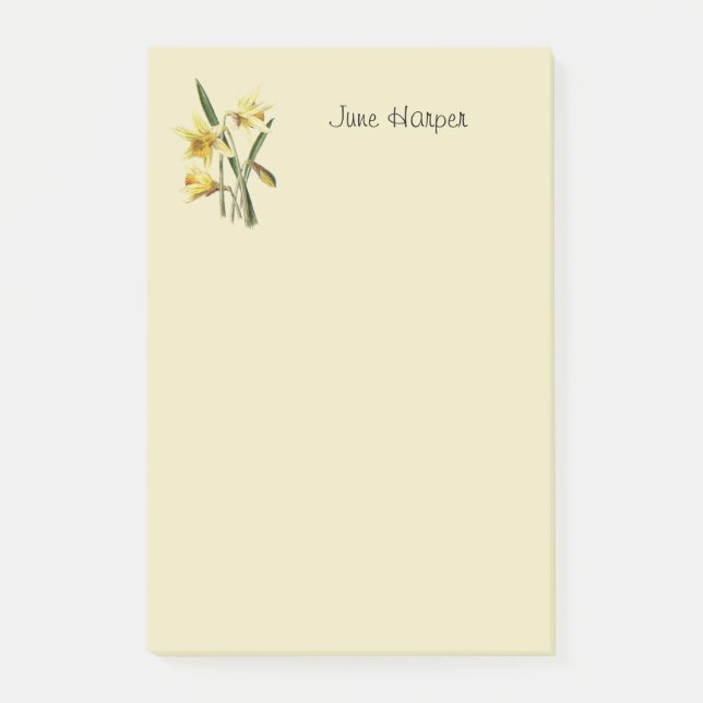 Bloco De Notas Monogrammed daffodil Post-it Notes (Frente)