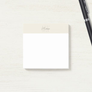 Bloco De Notas Monogramo Logotipo Creme Moderno Minimalista