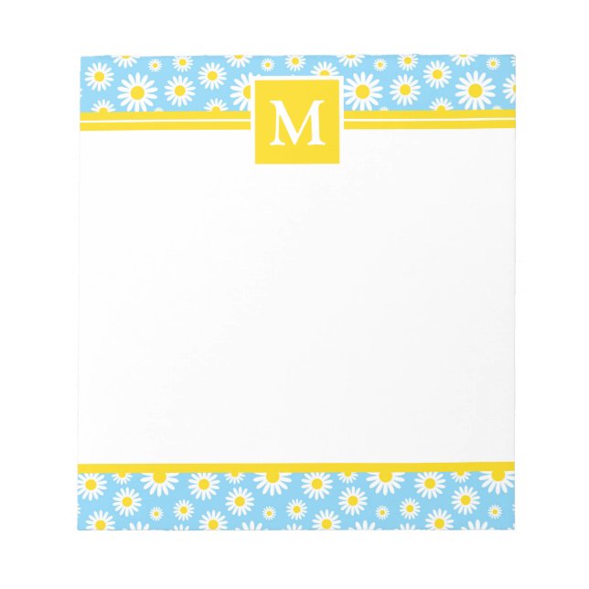 Bloco De Notas Monomarco de Margaridas Azuis da Primavera  (Frente)