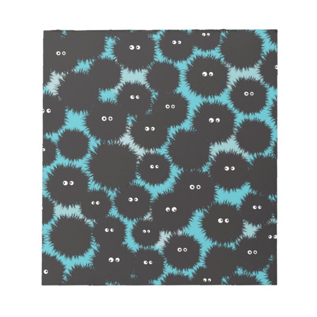 Bloco De Notas Monstros engraçados e pretos (Frente)