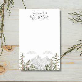 Bloco De Notas Montanha e Floresta em Aquarela Monogramada