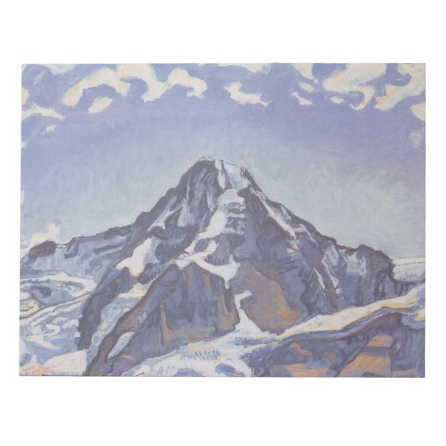 Bloco De Notas Montanha Monge Com Nuvens (Ferdinand Hodler) (Frente)
