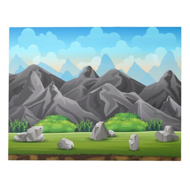 Bloco De Notas Montanha rochosa natural (Frente)