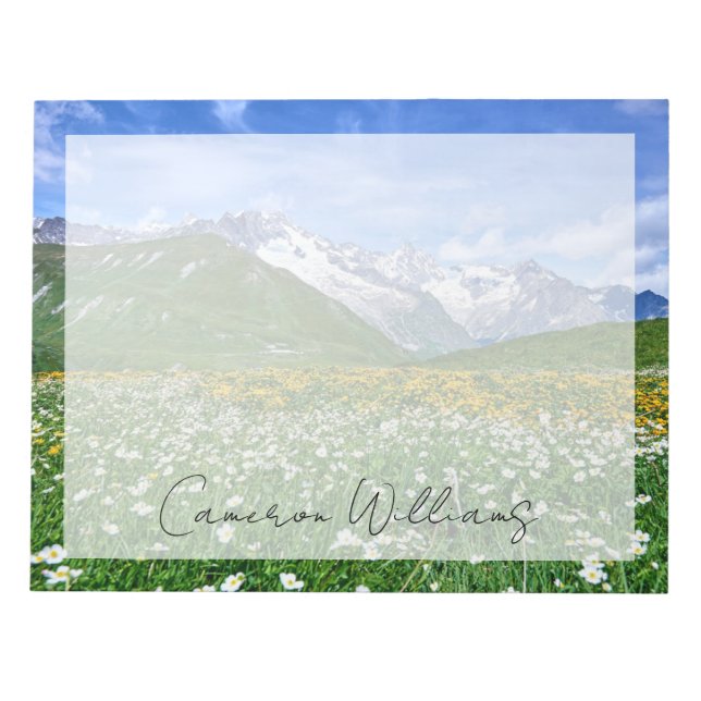 Bloco De Notas Montanhas | Primavera do Vale dos Alpes suíços (Frente)