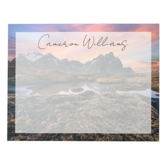 Bloco De Notas Montanhas | Vesturhorn Mountain Islândia (Frente)