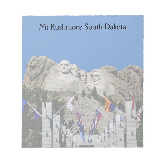 Bloco De Notas Monte Rushmore Foto Personalizável Souvenir (Frente)