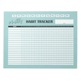 Bloco De Notas Monthly Habit Tracker 
