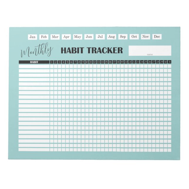 Bloco De Notas Monthly Habit Tracker  (Frente)