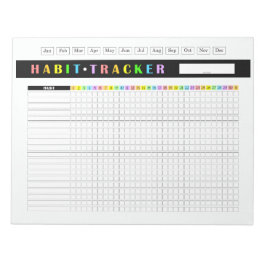 Bloco De Notas Monthly Habit Tracker Rainbow