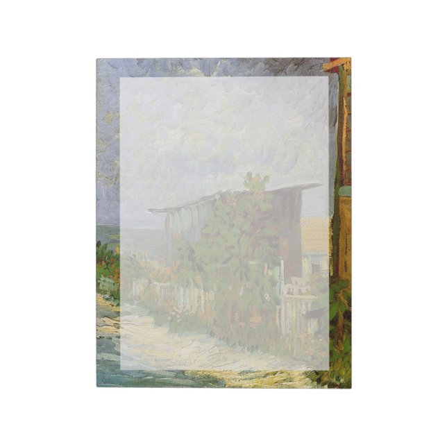 Bloco De Notas Montmartre Path com Sunflower por Van Gogh. (Invertido)