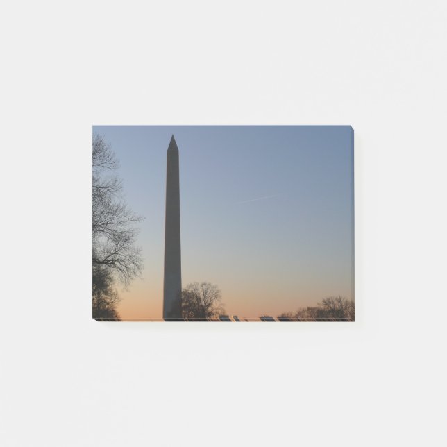 Bloco De Notas Monumento a Washington ao Pôr do Sol em DC (Frente)