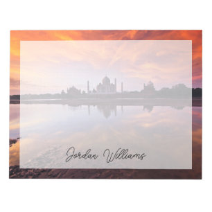 Bloco De Notas Monumentos Taj Mahal Sunset