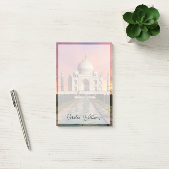 Bloco De Notas Monumentos | Visão Colorida do Taj Mahal (Escritótio)