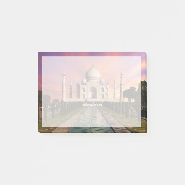 Bloco De Notas Monumentos | Visão Colorida do Taj Mahal (Frente)