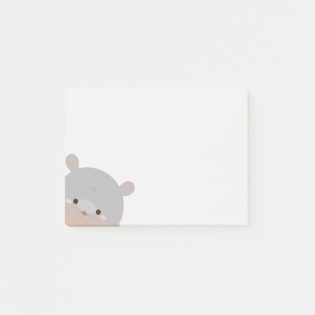 Bloco De Notas Moo Deng Pygmy Hippo - Notas de Posto (Frente)