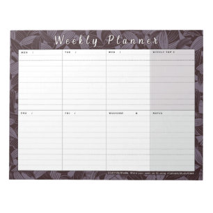 Bloco De Notas Moody Botanical Weekly Planner   Semana De Resumo