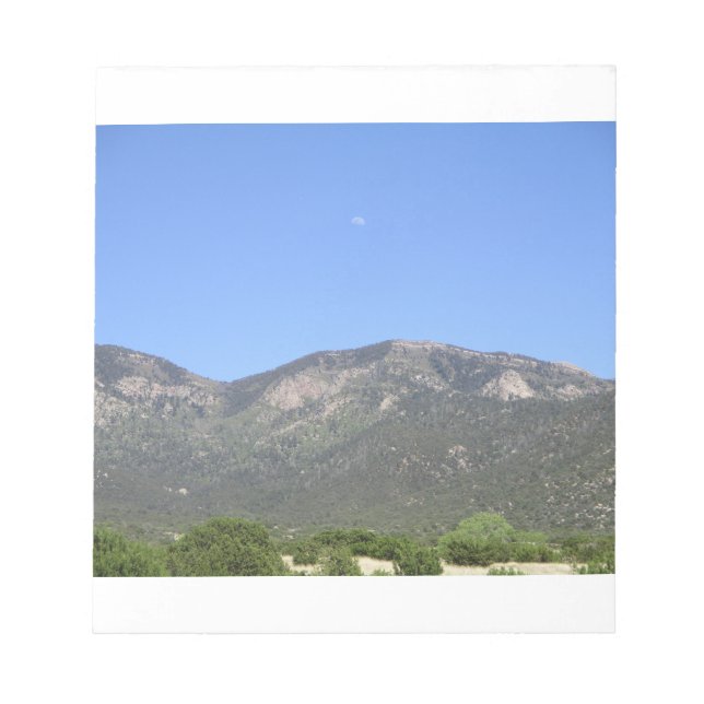 Bloco De Notas Moon Over Sandia Mountains (Frente)