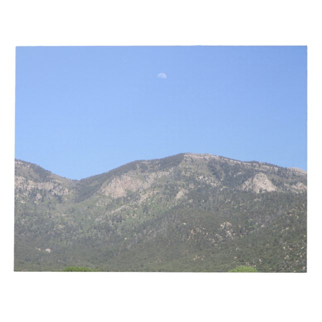 Bloco De Notas Moon Over Sandia Mountains (Frente)