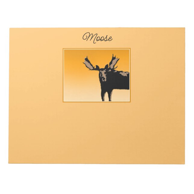 Bloco De Notas Moose no Sunset - Arte original sobre a vida selva (Frente)