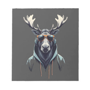 Bloco De Notas Moose Vestindo Hoodie Funny Legal Caráter Animal