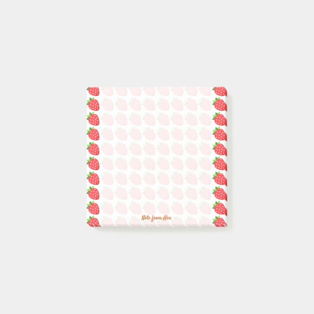 Bloco De Notas Morangos Personalizados (Frente)