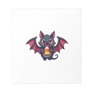 Bloco De Notas Morcego Vampiro com Doce � Camiseta de Halloween F