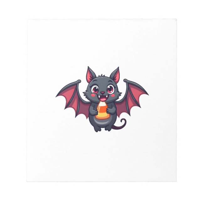 Bloco De Notas Morcego Vampiro com Doce � Camiseta de Halloween F (Frente)