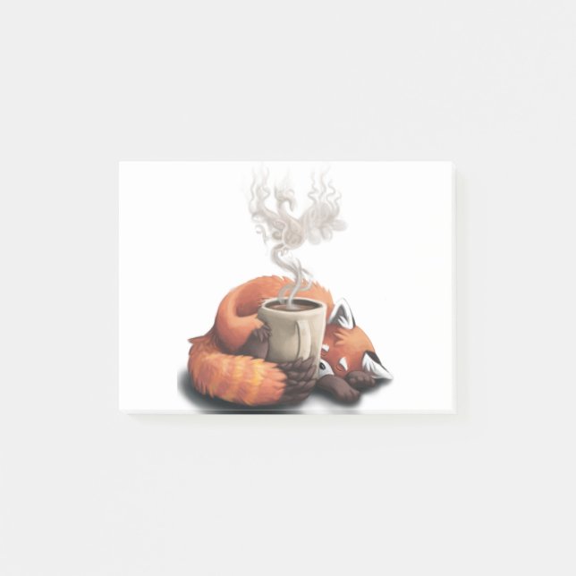 Bloco De Notas Morning Fox - cute coffee animal (Frente)