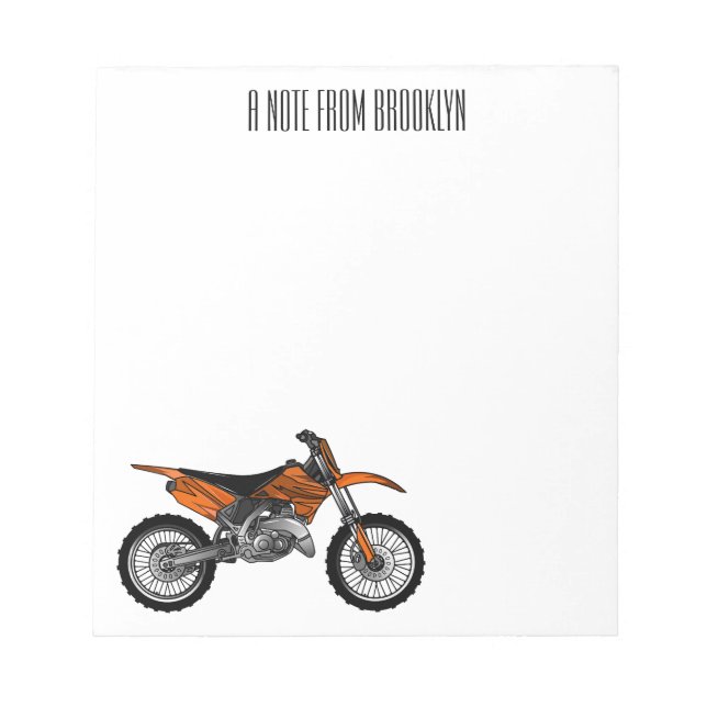 Bloco De Notas Moto fora-de-estrada/desenho animado (Frente)