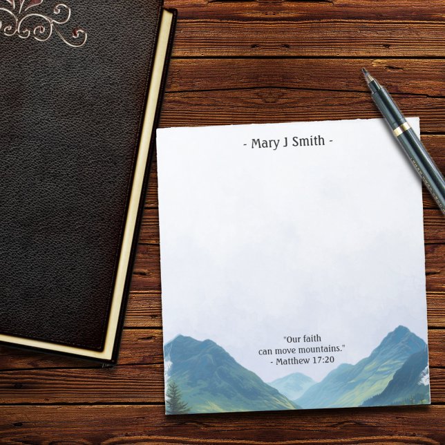 Bloco De Notas Mountain Landscape Bible Verse  (Criador carregado)