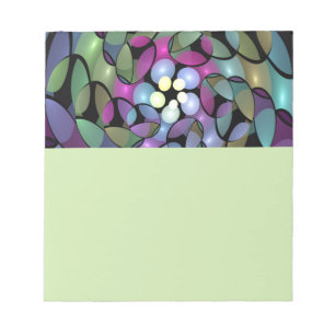 Bloco De Notas Movimentos Coloridos Arte Fractal Abstrata Marcant