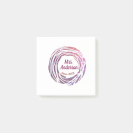 Bloco De Notas Mrs name pink mauve border since year wedding brid