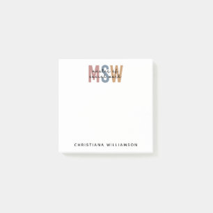 Bloco De Notas MSW Mestre Personalizado de Graduação Retroativa d