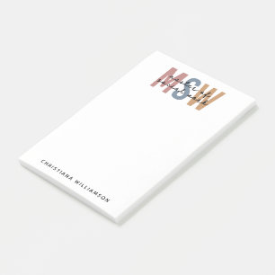 Bloco De Notas MSW Mestre Personalizado de Graduação Retroativa d