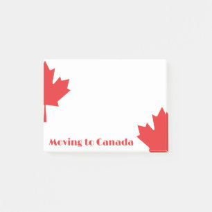 Bloco De Notas Mudando para o Canadá Notas de Posto - Folha de Ma