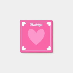Bloco De Notas Muito Girly Quente Brancos Rosa, Seu Nome