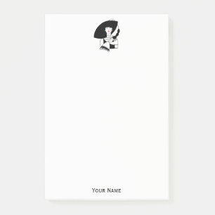 Bloco De Notas Mulher Art Déco de Grande Chapéu Luvas RL